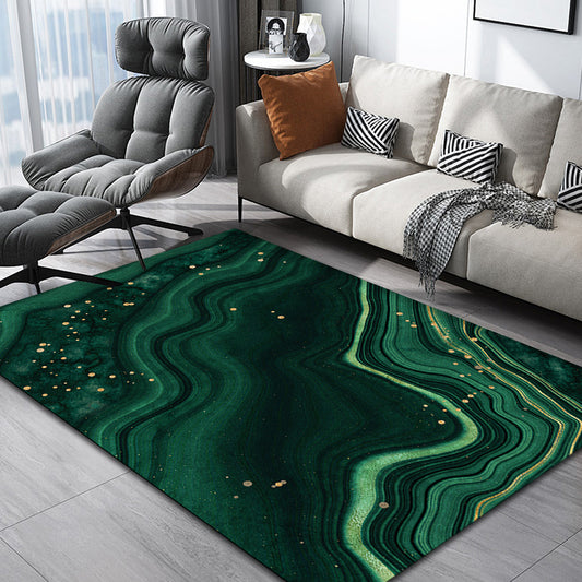 Green Abstract Rug Polyester Modern Rug Washable Non-Slip Pet Friendly Carpet for Living Room Green Clearhalo 'Area Rug' 'Modern' 'Rugs' Rug' 1870450