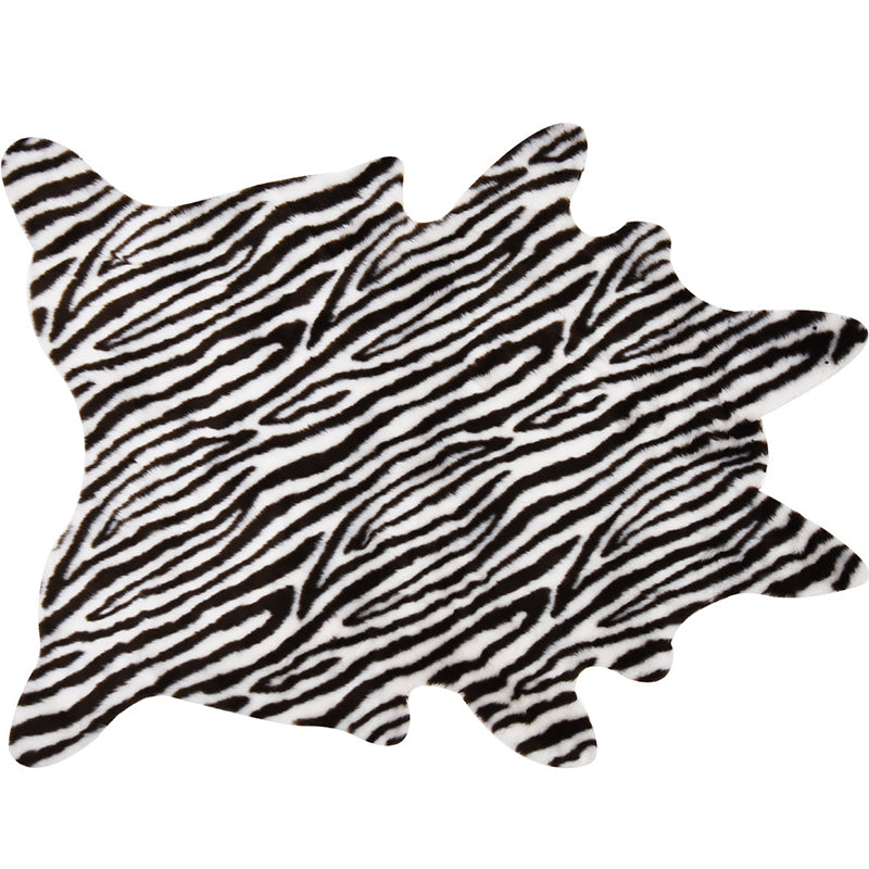 Black Study Rug Modern Zebra Striped Pattern Rug Polyester Anti-Slip Backing Area Rug Clearhalo 'Area Rug' 'Casual' 'Rugs' Rug' 1870460