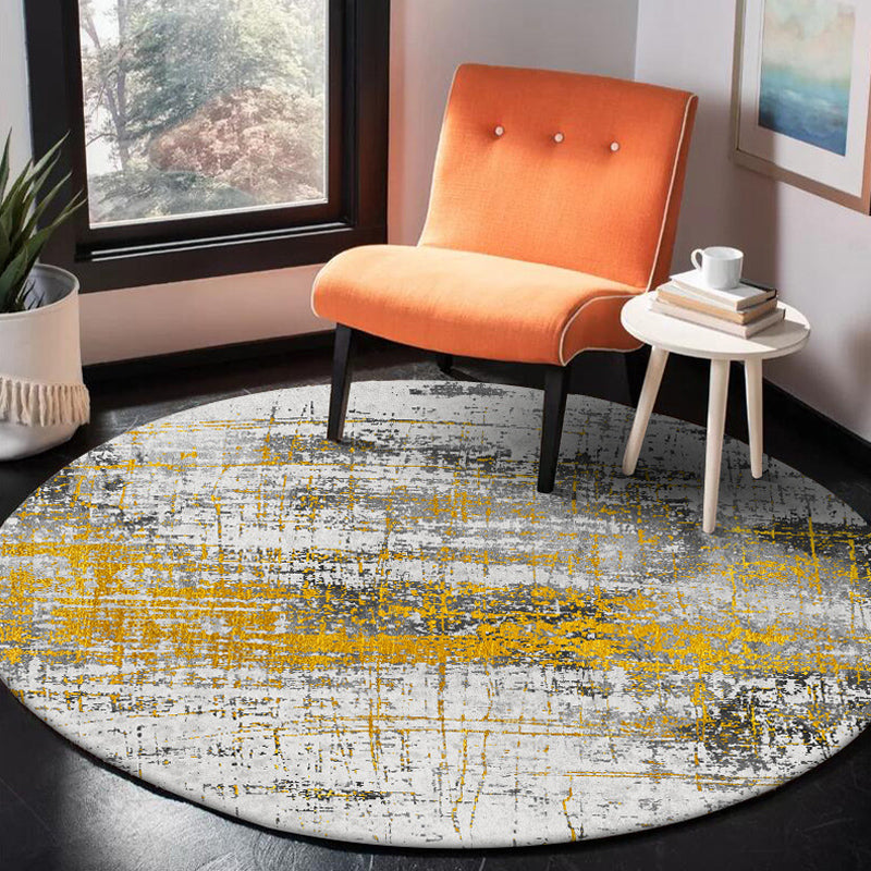 Yellow Industrial Rug Polyester Abstract Rug Pet Friendly Washable Non-Slip Area Rug for Bedroom Clearhalo 'Area Rug' 'Rug' 1870470