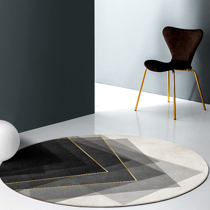 Contemporary Bedroom Rug Multicolor Abstract Carpet Synthetics Washable Non-Slip Pet Friendly Indoor Rug Black Clearhalo 'Area Rug' 'Rug' 1870478