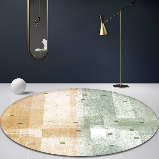 Contemporary Bedroom Rug Multicolor Abstract Carpet Synthetics Washable Non-Slip Pet Friendly Indoor Rug Light Green
