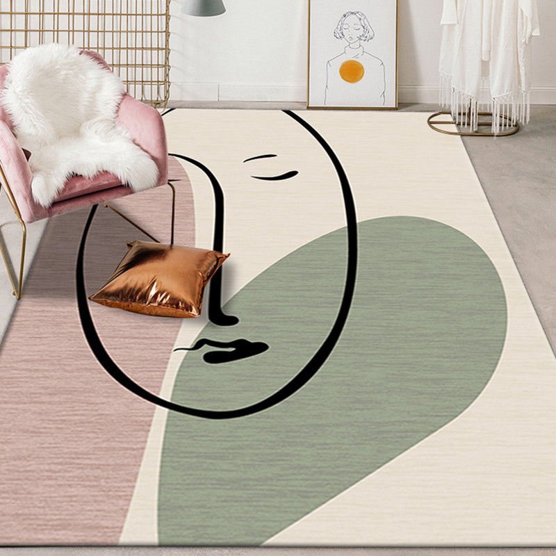 Multicolor Colorblock Rug Polyester Modernist Area Rug Washable Anti-Slip Backing Rug for Bedroom Beige Clearhalo 'Area Rug' 'Rug' 1870500