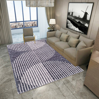 Black Stripe Pattern Area Rug Polyester Modernist Rug Washable Anti-Slip Backing Rug for Decoration Black 3'11" x 5'11" Clearhalo 'Area Rug' 'Modern' 'Rugs' Rug' 1870501