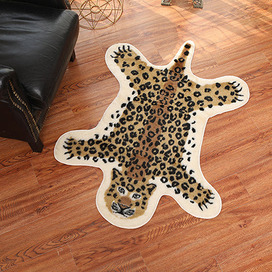 Modernism Leopard Pattern Rug Brown Polyester Rug Non-Slip Pet Friendly Washable Carpet for Living Room Brown 2'7" x 3'5" Clearhalo 'Area Rug' 'Casual' 'Rugs' Rug' 1870526