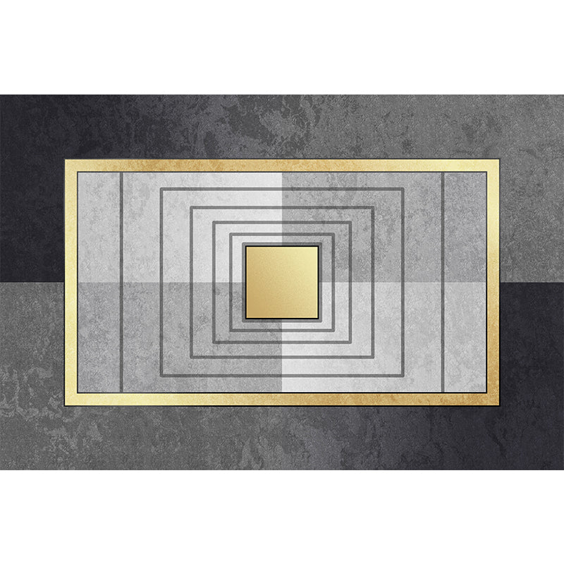 Grey and Camel Modern Rug Polyester Geometric and Stripe Pattern Rug Pet Friendly Washable Non-Slip Area Rug for Drawing Room Clearhalo 'Area Rug' 'Modern' 'Rugs' Rug' 1870558