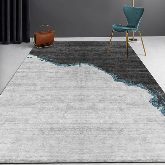 Modern Abstract Rug Grey Polyester Rug Anti-Slip Backing Pet Friendly Washable Area Rug for Parlor Dark Gray Clearhalo 'Area Rug' 'Modern' 'Rugs' Rug' 1870559