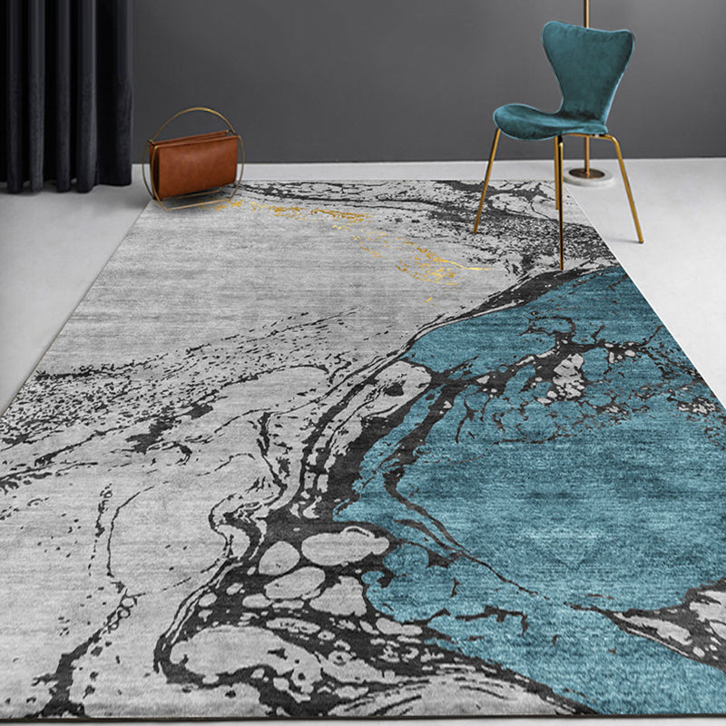 Modern Abstract Rug Grey Polyester Rug Anti-Slip Backing Pet Friendly Washable Area Rug for Parlor Clearhalo 'Area Rug' 'Modern' 'Rugs' Rug' 1870568