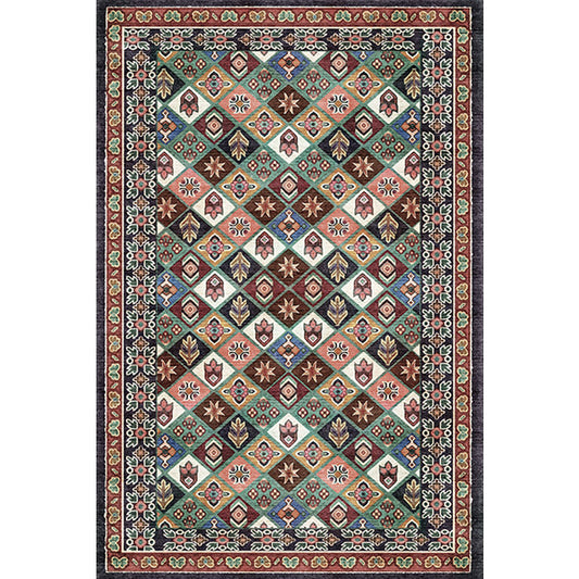 Moroccan Home Rug Brown Tribal Geometrical Pattern Rug Polyester Washable Non-Slip Pet Friendly Area Rug Clearhalo 'Area Rug' 'Moroccan' 'Rugs' Rug' 1870583