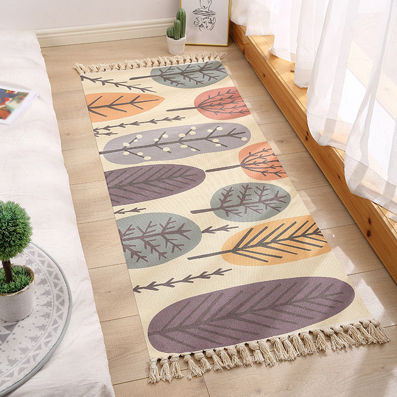 Multicolor Floral Pattern Rug Cotton Modern Rug Pet Friendly Washable Non-Slip Area Rug for Living Room Green Clearhalo 'Area Rug' 'Rug' 1870584