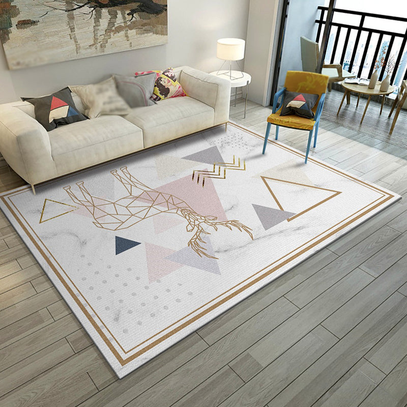 Multi Color Parlor Rug Modernism Marble Surface and Geometry Pattern Rug Polyester Machine Washable Non-Slip Carpet Pink Clearhalo 'Area Rug' 'Modern' 'Rugs' Rug' 1870626