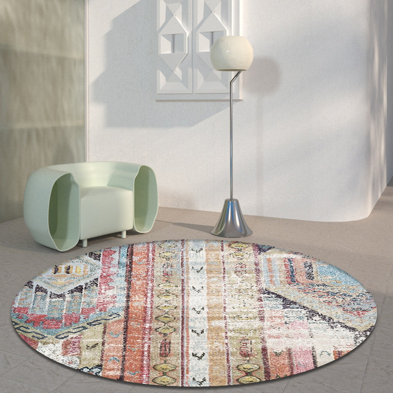 Multicolor Living Room Rug Southwestern Tribal Rhombus Pattern Rug Synthetics Machine Washable Non-Slip Backing Carpet Pink Clearhalo 'Area Rug' 'Rugs' 'Southwestern' Rug' 1870892