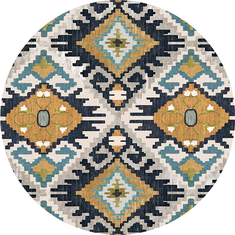 Multicolor Living Room Rug Southwestern Tribal Rhombus Pattern Rug Synthetics Machine Washable Non-Slip Backing Carpet Clearhalo 'Area Rug' 'Rugs' 'Southwestern' Rug' 1870902