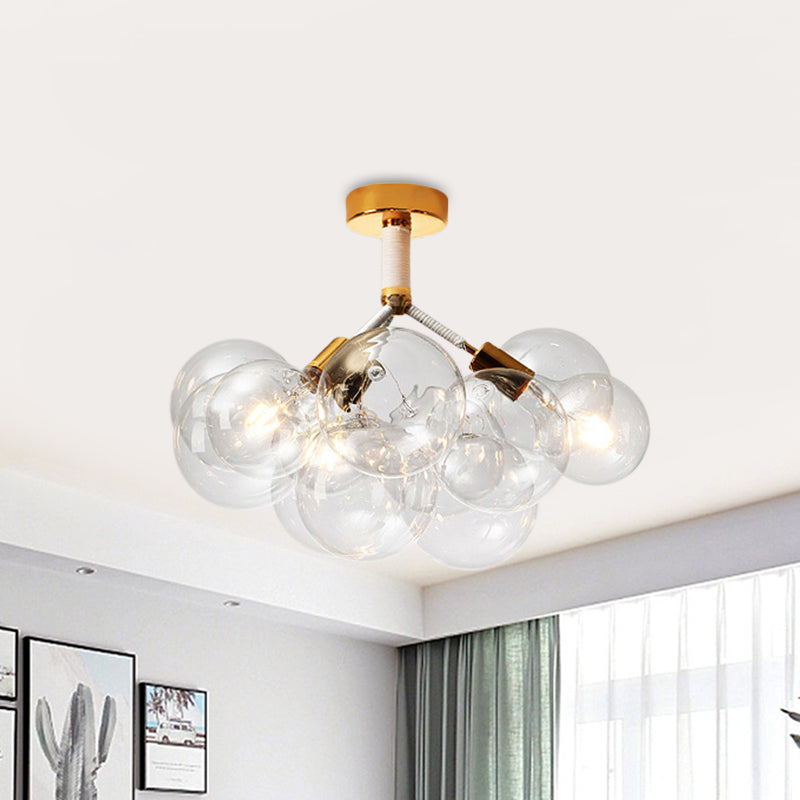 Child Bedroom Hallway Bubble Ceiling Light Clear Glass Simple Style Semi Flush Mount Light Clearhalo 'Ceiling Lights' 'Close To Ceiling Lights' 'Close to ceiling' 'Glass shade' 'Glass' 'Semi-flushmount' Lighting' 1870927