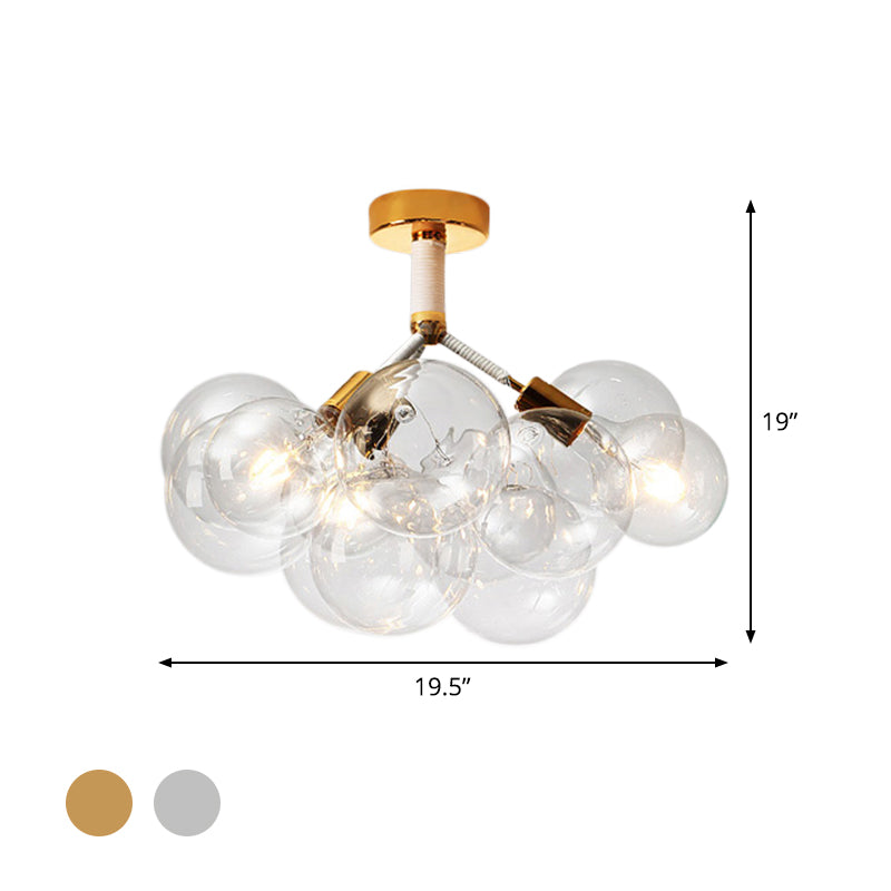 Child Bedroom Hallway Bubble Ceiling Light Clear Glass Simple Style Semi Flush Mount Light Clearhalo 'Ceiling Lights' 'Close To Ceiling Lights' 'Close to ceiling' 'Glass shade' 'Glass' 'Semi-flushmount' Lighting' 1870930