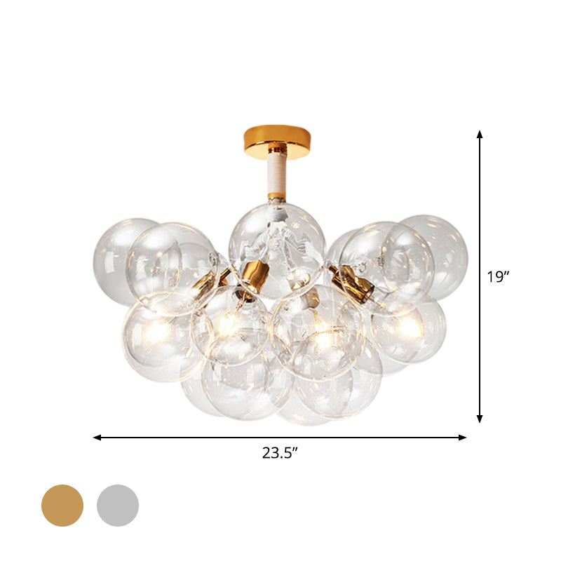 Child Bedroom Hallway Bubble Ceiling Light Clear Glass Simple Style Semi Flush Mount Light Clearhalo 'Ceiling Lights' 'Close To Ceiling Lights' 'Close to ceiling' 'Glass shade' 'Glass' 'Semi-flushmount' Lighting' 1870935
