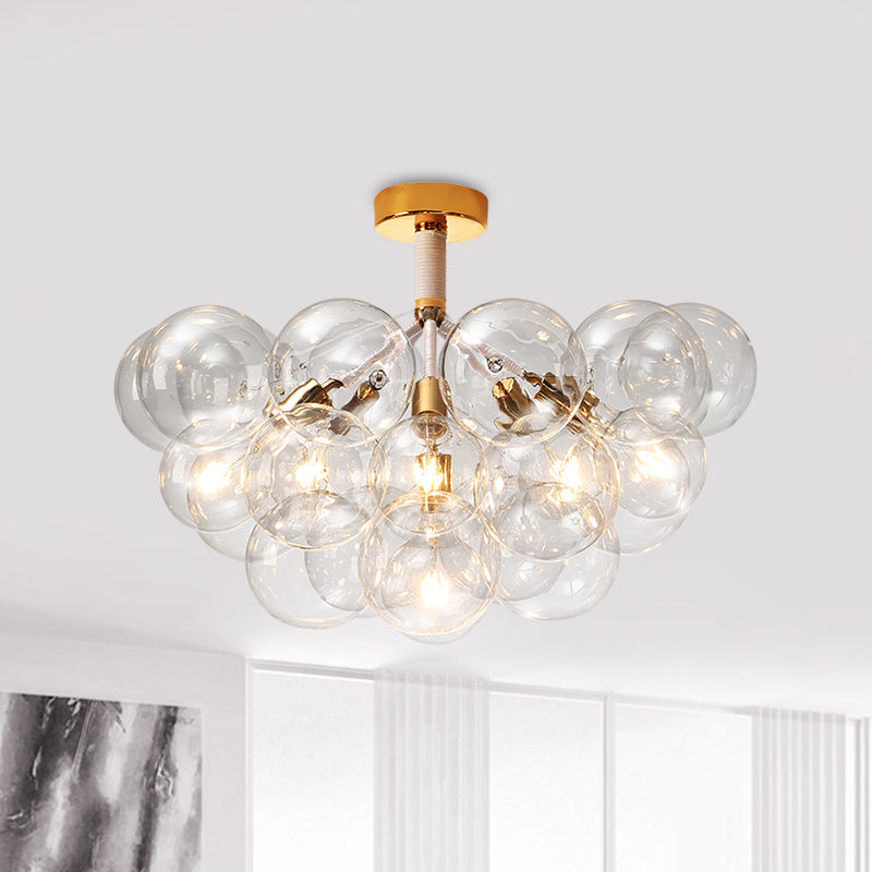 Child Bedroom Hallway Bubble Ceiling Light Clear Glass Simple Style Semi Flush Mount Light Clearhalo 'Ceiling Lights' 'Close To Ceiling Lights' 'Close to ceiling' 'Glass shade' 'Glass' 'Semi-flushmount' Lighting' 1870937