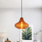 Ridged Glass Vase Ceiling Pendant Light Cloth Shop One Head Contemporary Hanging Lamp Amber 10" Clearhalo 'Ceiling Lights' 'Modern Pendants' 'Modern' 'Pendant Lights' 'Pendants' Lighting' 1871141