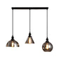 Black 3/4 Lights Multiple Hanging Light Industrial Smoked Glass Geometric Shade Cluster Pendant, Linear/Round Canopy Clearhalo 'Ceiling Lights' 'Glass shade' 'Glass' 'Industrial Pendants' 'Industrial' 'Middle Century Pendants' 'Pendant Lights' 'Pendants' 'Tiffany' Lighting' 1871257