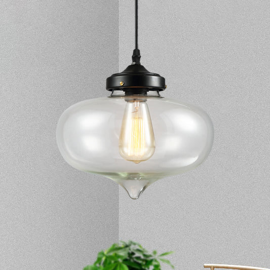 1 Light Cylinder/Dome/Schoolhouse Ceiling Pendant Light Vintage Brass Clear Glass Hanging Lamp for Indoor Clearhalo 'Ceiling Lights' 'Glass shade' 'Glass' 'Pendant Lights' 'Pendants' Lighting' 1871291