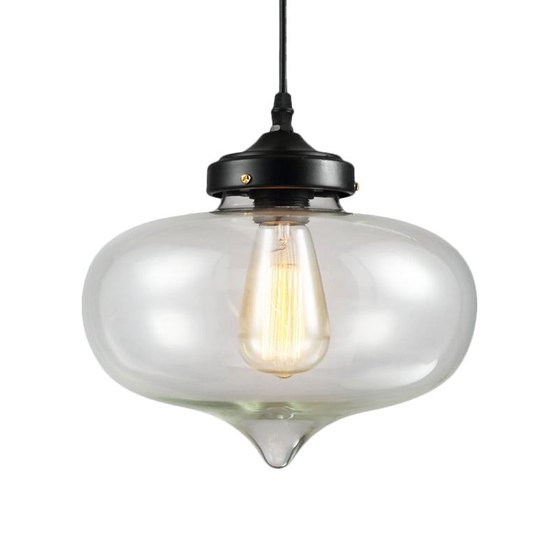 1 Light Cylinder/Dome/Schoolhouse Ceiling Pendant Light Vintage Brass Clear Glass Hanging Lamp for Indoor Clearhalo 'Ceiling Lights' 'Glass shade' 'Glass' 'Pendant Lights' 'Pendants' Lighting' 1871292