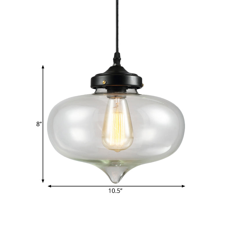 1 Light Cylinder/Dome/Schoolhouse Ceiling Pendant Light Vintage Brass Clear Glass Hanging Lamp for Indoor Clearhalo 'Ceiling Lights' 'Glass shade' 'Glass' 'Pendant Lights' 'Pendants' Lighting' 1871293