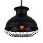 Black/Rust Bowl Shade Pendant Lamp with Wire Cage Vintage Style Metal 1 Light Coffee Shop Ceiling Lamp Clearhalo 'Art Deco Pendants' 'Black' 'Cast Iron' 'Ceiling Lights' 'Ceramic' 'Crystal' 'Industrial Pendants' 'Industrial' 'Metal' 'Middle Century Pendants' 'Pendant Lights' 'Pendants' 'Rustic Pendants' 'Tiffany' Lighting' 1871357