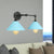 Two-light Metal Wall Sconce Cone-shaped Antique Sconce Lamp for Living Room Dining Room Blue Clearhalo 'Art deco wall lights' 'Cast Iron' 'Glass' 'Industrial wall lights' 'Industrial' 'Middle century wall lights' 'Modern' 'Rustic wall lights' 'Tiffany' 'Traditional wall lights' 'Wall Lamps & Sconces' 'Wall Lights' Lighting' 1871384