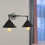 Two-light Metal Wall Sconce Cone-shaped Antique Sconce Lamp for Living Room Dining Room Black Clearhalo 'Art deco wall lights' 'Cast Iron' 'Glass' 'Industrial wall lights' 'Industrial' 'Middle century wall lights' 'Modern' 'Rustic wall lights' 'Tiffany' 'Traditional wall lights' 'Wall Lamps & Sconces' 'Wall Lights' Lighting' 1871388