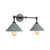Two-light Metal Wall Sconce Cone-shaped Antique Sconce Lamp for Living Room Dining Room Grey Clearhalo 'Art deco wall lights' 'Cast Iron' 'Glass' 'Industrial wall lights' 'Industrial' 'Middle century wall lights' 'Modern' 'Rustic wall lights' 'Tiffany' 'Traditional wall lights' 'Wall Lamps & Sconces' 'Wall Lights' Lighting' 1871399