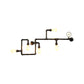 Metal Maze Design Sconce Light with Water Pipe Industrial 5-light Restaurant Wall Lamp in Black Clearhalo 'Art deco wall lights' 'Cast Iron' 'Glass' 'Industrial wall lights' 'Industrial' 'Middle century wall lights' 'Modern' 'Rustic wall lights' 'Tiffany' 'Traditional wall lights' 'Wall Lamps & Sconces' 'Wall Lights' Lighting' 1871403
