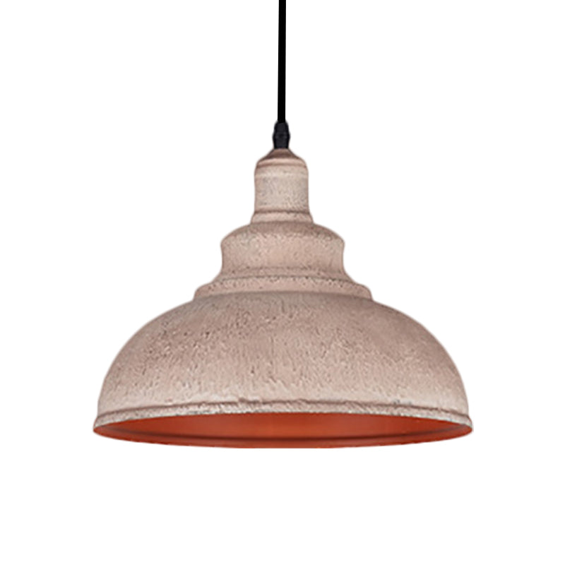 1 Head Dome Pendant Ceiling Light Industrial Style Gray/White Wrought Iron Ceiling Fixture for Restaurant Clearhalo 'Art Deco Pendants' 'Cast Iron' 'Ceiling Lights' 'Ceramic' 'Crystal' 'Industrial Pendants' 'Industrial' 'Metal' 'Middle Century Pendants' 'Pendant Lights' 'Pendants' 'Tiffany' Lighting' 1871448