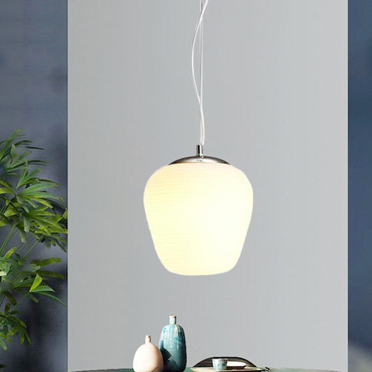 Nordic Stylish Pendant Light 1 Light Opal Glass Suspension Light in White for Office Kitchen Island White 7.5" Clearhalo 'Ceiling Lights' 'Glass shade' 'Glass' 'Island Lights' 'Modern Pendants' 'Modern' 'Pendant Lights' 'Pendants' Lighting' 1871481