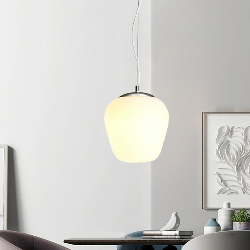 Nordic Stylish Pendant Light 1 Light Opal Glass Suspension Light in White for Office Kitchen Island Clearhalo 'Ceiling Lights' 'Glass shade' 'Glass' 'Island Lights' 'Modern Pendants' 'Modern' 'Pendant Lights' 'Pendants' Lighting' 1871482