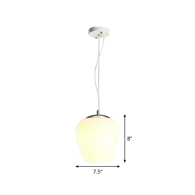 Nordic Stylish Pendant Light 1 Light Opal Glass Suspension Light in White for Office Kitchen Island Clearhalo 'Ceiling Lights' 'Glass shade' 'Glass' 'Island Lights' 'Modern Pendants' 'Modern' 'Pendant Lights' 'Pendants' Lighting' 1871485