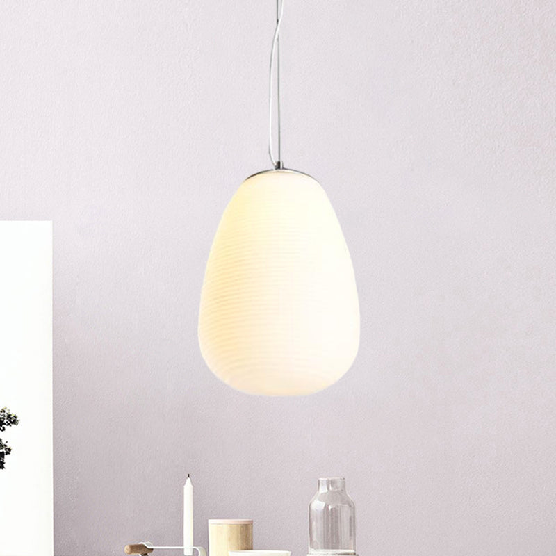 Nordic Stylish Pendant Light 1 Light Opal Glass Suspension Light in White for Office Kitchen Island White 9.5" Clearhalo 'Ceiling Lights' 'Glass shade' 'Glass' 'Island Lights' 'Modern Pendants' 'Modern' 'Pendant Lights' 'Pendants' Lighting' 1871486