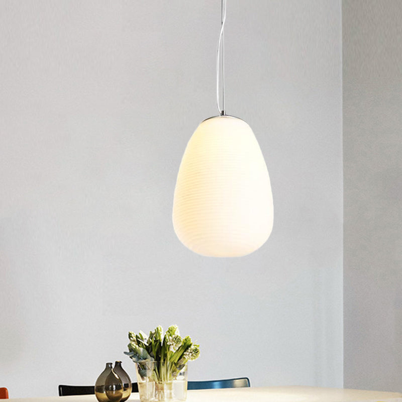 Nordic Stylish Pendant Light 1 Light Opal Glass Suspension Light in White for Office Kitchen Island Clearhalo 'Ceiling Lights' 'Glass shade' 'Glass' 'Island Lights' 'Modern Pendants' 'Modern' 'Pendant Lights' 'Pendants' Lighting' 1871487