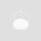 Modern Style Pendant Light Egg Milk Glass Suspension Light with Melon Wire Frame for Office Clearhalo 'Ceiling Lights' 'Modern Pendants' 'Modern' 'Pendant Lights' 'Pendants' Lighting' 1871539