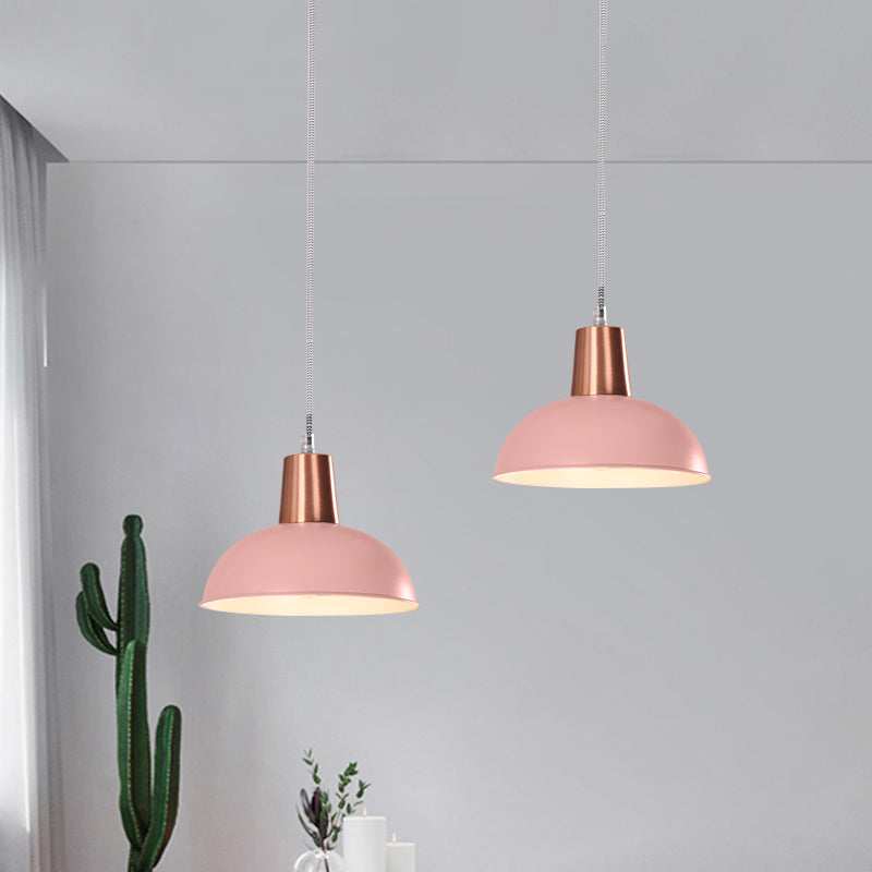 Metal Dome Shade Pendant Light One Light Macaron Loft Suspension Light for Kitchen Stair Clearhalo 'Ceiling Lights' 'Modern Pendants' 'Modern' 'Pendant Lights' 'Pendants' Lighting' 1871620