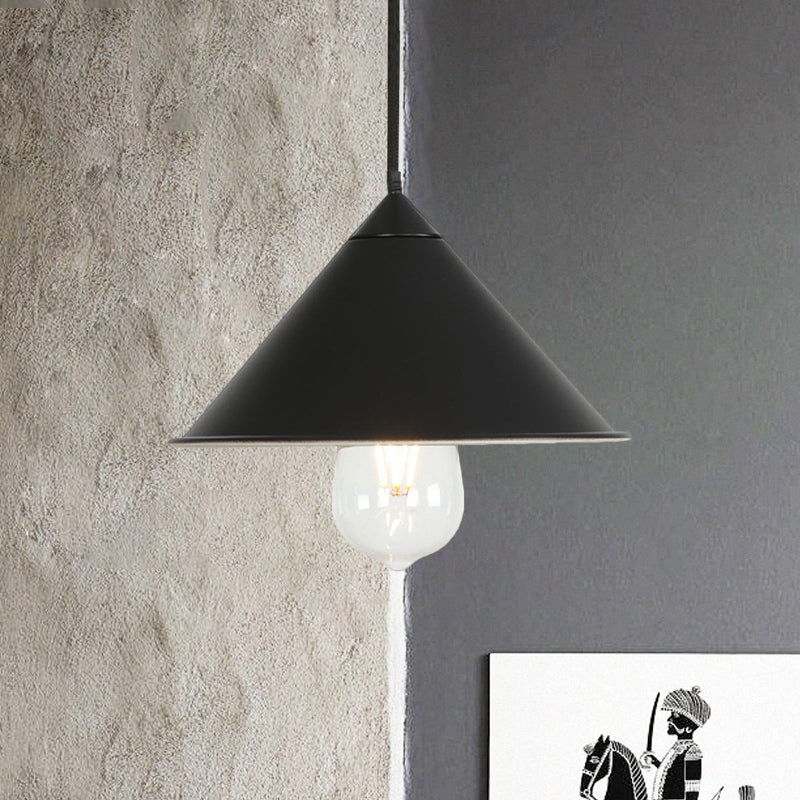 Contemporary Style Cone Ceiling Lamp 1 Bulb Metal Suspended Light in Black/Grey/Pink for Kitchen Clearhalo 'Art Deco Pendants' 'Black' 'Cast Iron' 'Ceiling Lights' 'Ceramic' 'Crystal' 'Industrial Pendants' 'Industrial' 'Metal' 'Middle Century Pendants' 'Pendant Lights' 'Pendants' 'Rustic Pendants' 'Tiffany' Lighting' 1871754
