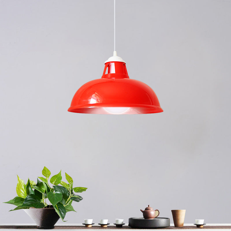 Red Bowl Shade Hanging Light Fixture Industrial Acrylic 1 Light Bedroom Suspended Lamp Clearhalo 'Art Deco Pendants' 'Cast Iron' 'Ceiling Lights' 'Ceramic' 'Crystal' 'Industrial Pendants' 'Industrial' 'Metal' 'Middle Century Pendants' 'Pendant Lights' 'Pendants' 'Tiffany' Lighting' 1872054