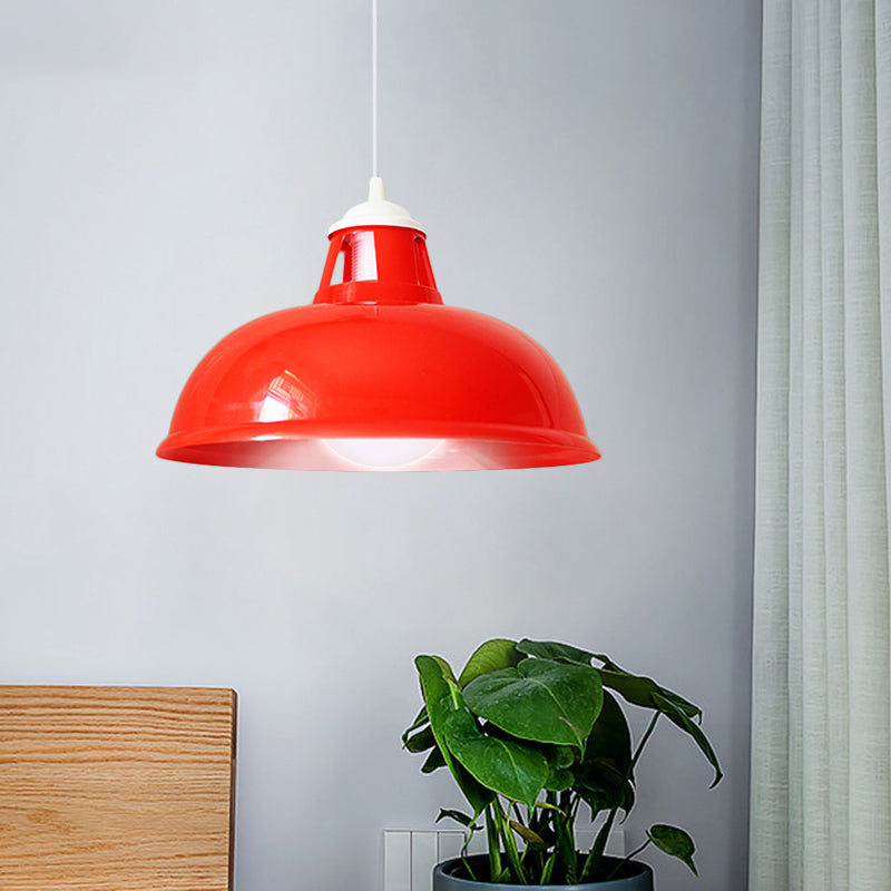 Red Bowl Shade Hanging Light Fixture Industrial Acrylic 1 Light Bedroom Suspended Lamp Clearhalo 'Art Deco Pendants' 'Cast Iron' 'Ceiling Lights' 'Ceramic' 'Crystal' 'Industrial Pendants' 'Industrial' 'Metal' 'Middle Century Pendants' 'Pendant Lights' 'Pendants' 'Tiffany' Lighting' 1872055