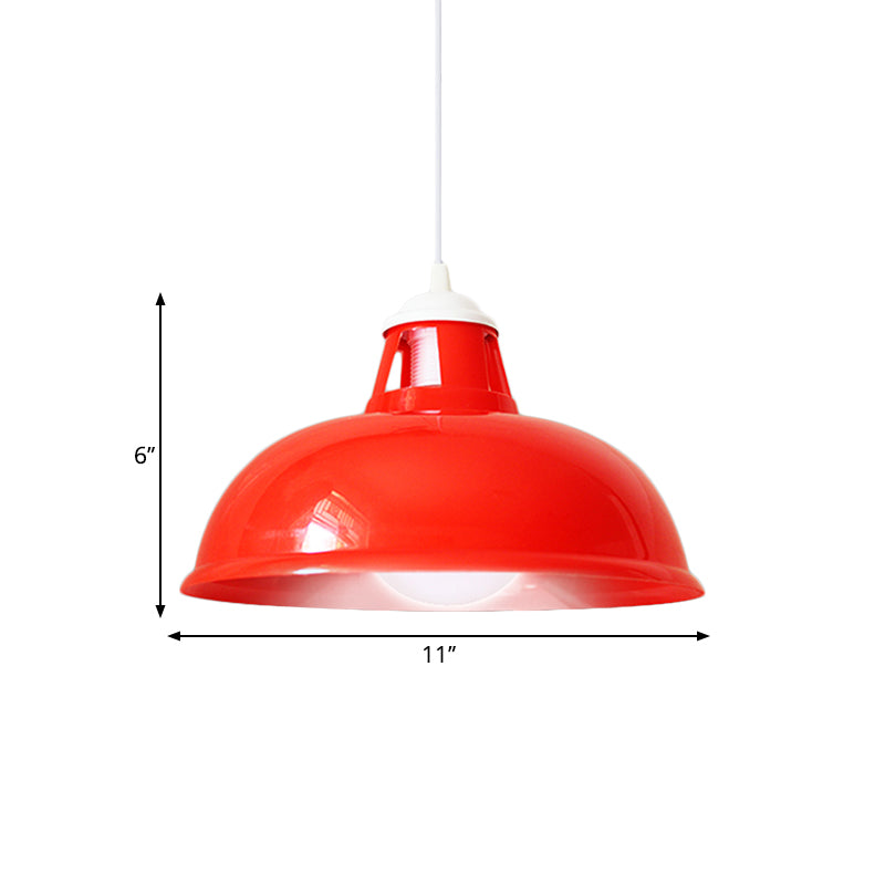 Red Bowl Shade Hanging Light Fixture Industrial Acrylic 1 Light Bedroom Suspended Lamp Clearhalo 'Art Deco Pendants' 'Cast Iron' 'Ceiling Lights' 'Ceramic' 'Crystal' 'Industrial Pendants' 'Industrial' 'Metal' 'Middle Century Pendants' 'Pendant Lights' 'Pendants' 'Tiffany' Lighting' 1872057