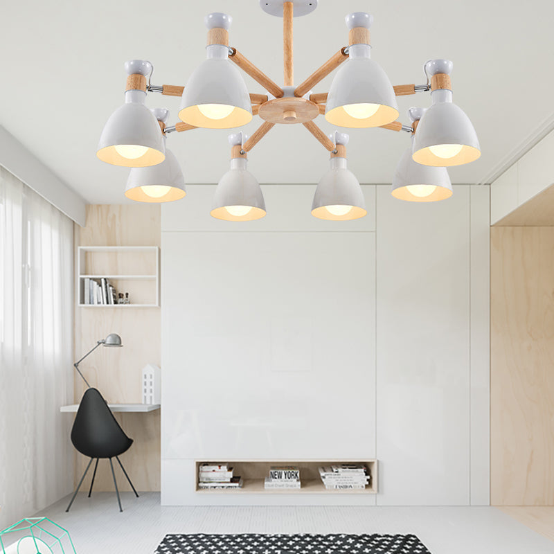 Metal Domed Ceiling Pendant Classroom Kindergarten 8 Lights Modern Chandelier Clearhalo 'Ceiling Lights' 'Chandeliers' Lighting' options 187212