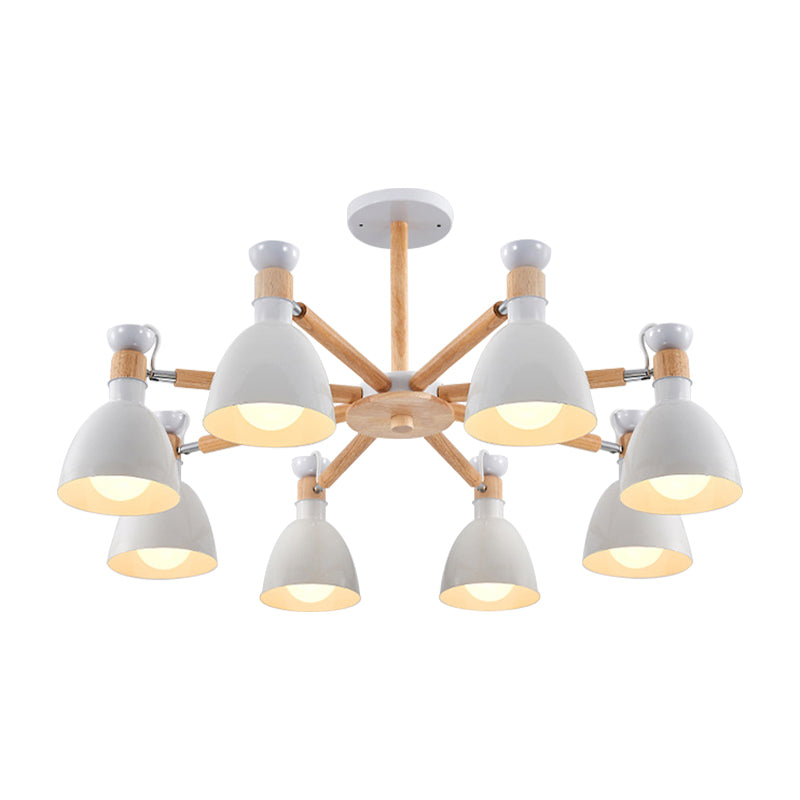 Metal Domed Ceiling Pendant Classroom Kindergarten 8 Lights Modern Chandelier Clearhalo 'Ceiling Lights' 'Chandeliers' Lighting' options 187213