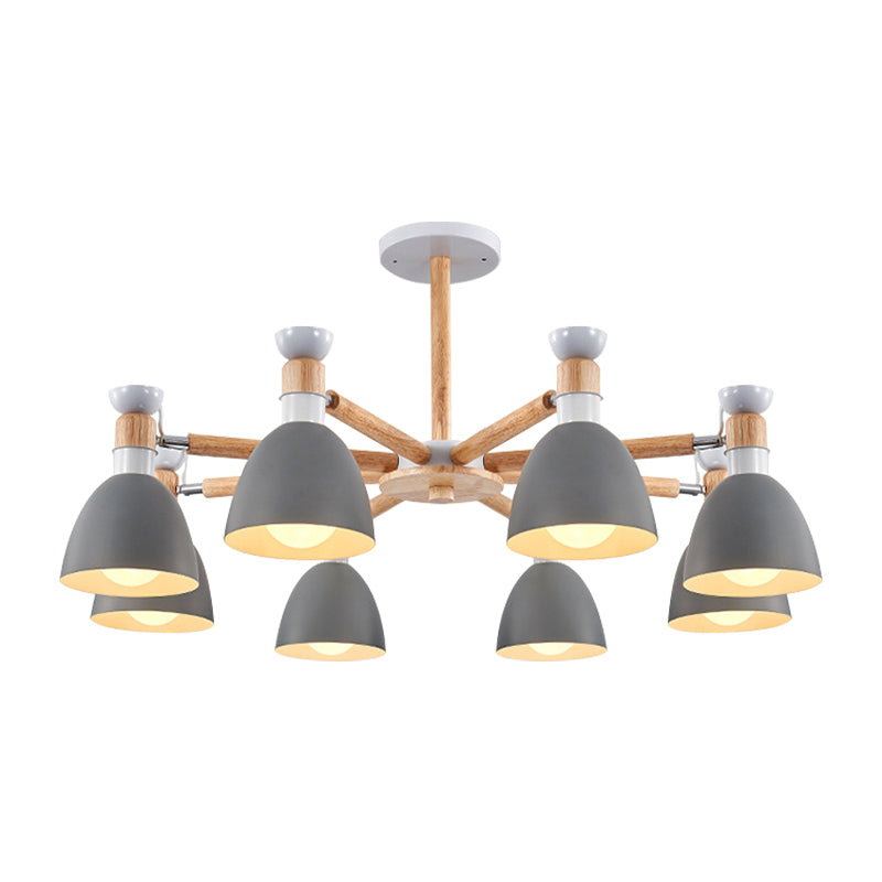Metal Domed Ceiling Pendant Classroom Kindergarten 8 Lights Modern Chandelier Clearhalo 'Ceiling Lights' 'Chandeliers' Lighting' options 187218