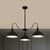 Black Finish 3 Heads Chandelier Pendant Retro Style Metal Dome Shade Hanging Light with Gooseneck Arm for Dining Room Black Clearhalo 'Cast Iron' 'Ceiling Lights' 'Chandeliers' 'Industrial Chandeliers' 'Industrial' 'Metal' 'Middle Century Chandeliers' 'Rustic Chandeliers' 'Tiffany' Lighting' 1872214