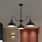 Black Finish 3 Heads Chandelier Pendant Retro Style Metal Dome Shade Hanging Light with Gooseneck Arm for Dining Room Clearhalo 'Cast Iron' 'Ceiling Lights' 'Chandeliers' 'Industrial Chandeliers' 'Industrial' 'Metal' 'Middle Century Chandeliers' 'Rustic Chandeliers' 'Tiffany' Lighting' 1872215