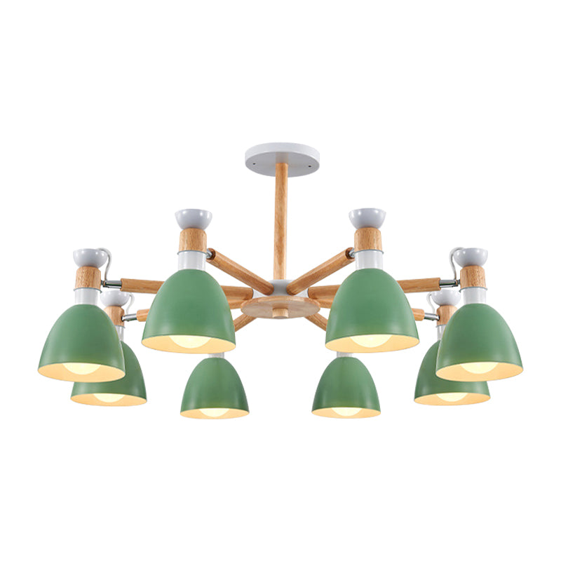 Metal Domed Ceiling Pendant Classroom Kindergarten 8 Lights Modern Chandelier Clearhalo 'Ceiling Lights' 'Chandeliers' Lighting' options 187222