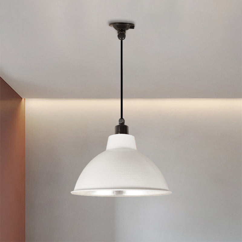 Black/Silver Domed Suspension Light Industrial Retro Metallic 1 Light Bar Ceiling Fixture, 12"/14"/16" Diameter Clearhalo 'Art Deco Pendants' 'Black' 'Cast Iron' 'Ceiling Lights' 'Ceramic' 'Crystal' 'Industrial Pendants' 'Industrial' 'Metal' 'Middle Century Pendants' 'Pendant Lights' 'Pendants' 'Rustic Pendants' 'Tiffany' Lighting' 1872261