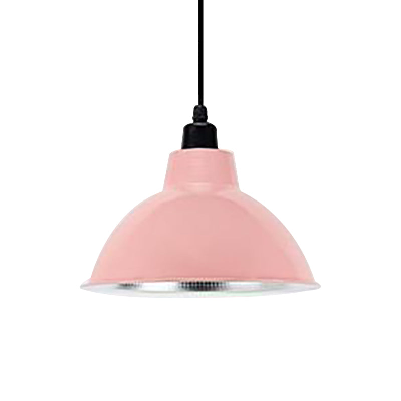 Black/Silver Domed Suspension Light Industrial Retro Metallic 1 Light Bar Ceiling Fixture, 12"/14"/16" Diameter Clearhalo 'Art Deco Pendants' 'Black' 'Cast Iron' 'Ceiling Lights' 'Ceramic' 'Crystal' 'Industrial Pendants' 'Industrial' 'Metal' 'Middle Century Pendants' 'Pendant Lights' 'Pendants' 'Rustic Pendants' 'Tiffany' Lighting' 1872267